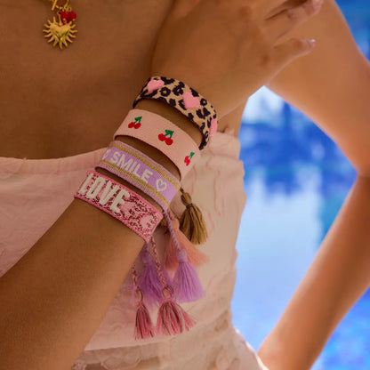 Cherry woven bracelet