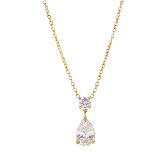 Pear cut necklace