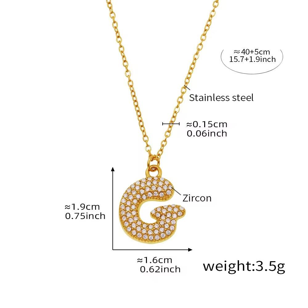 Bubble initial necklace