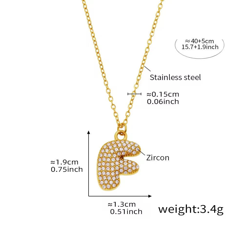 Bubble initial necklace