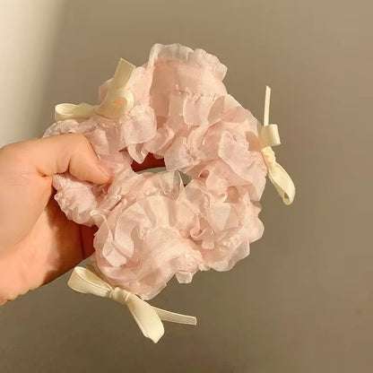 Pink plush scrunchie