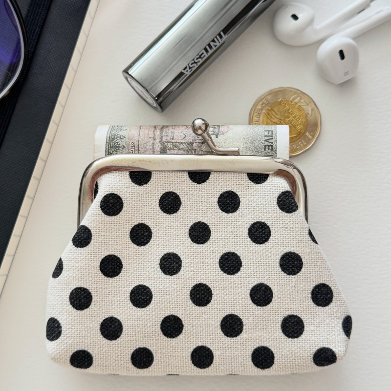 Polka dot coin pouch