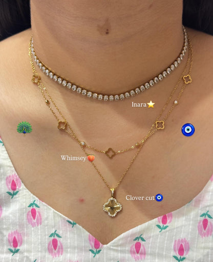 Clover cut necklace
