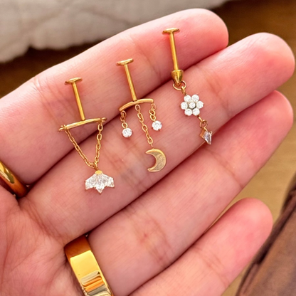 Flower Bugadi helix earrings