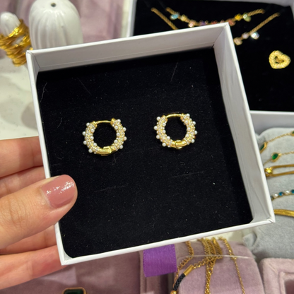 Pearl bali earrings
