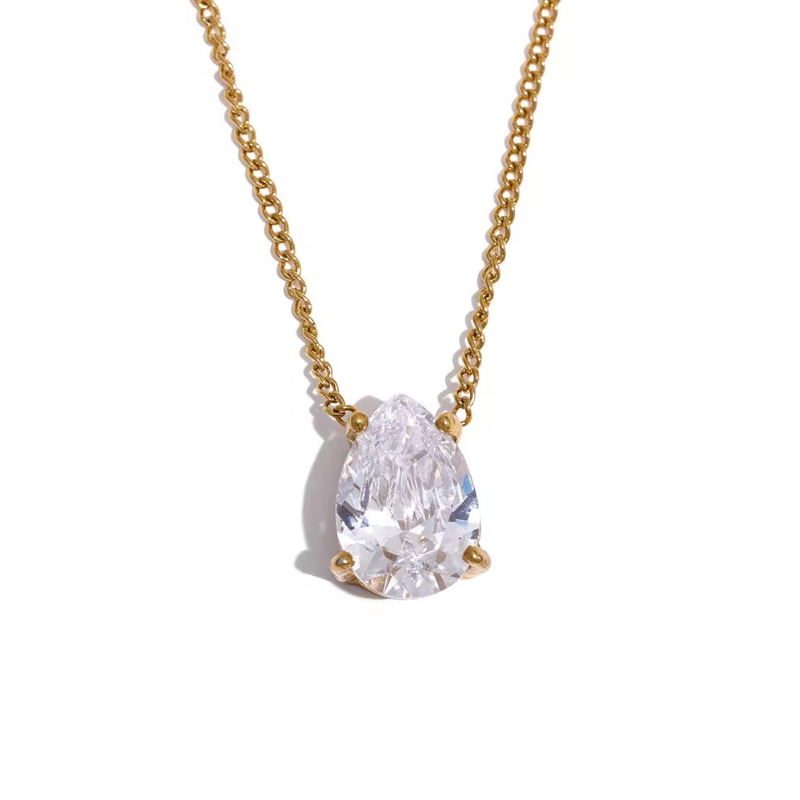 Pear cut necklace