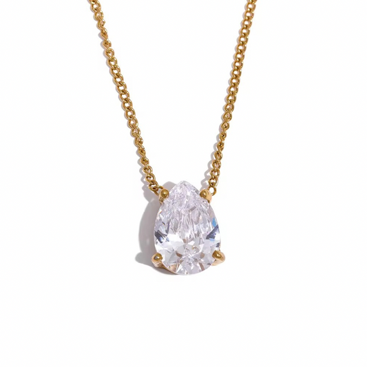 Pear cut necklace