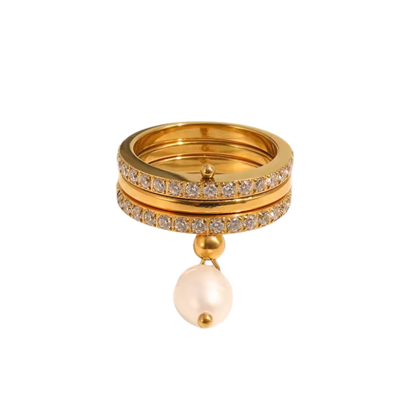Peace stacked ring