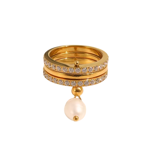 Peace stacked ring