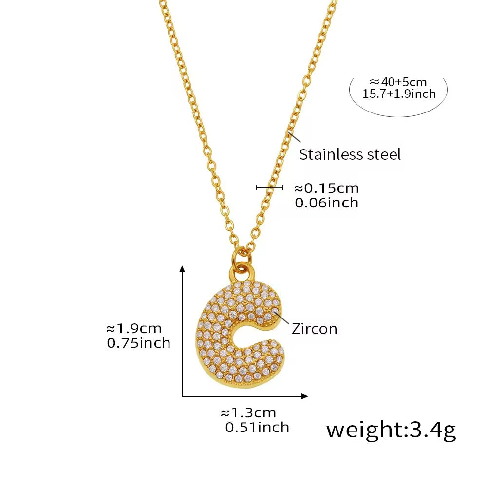 Bubble initial necklace