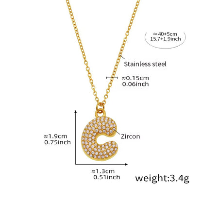 Bubble initial necklace
