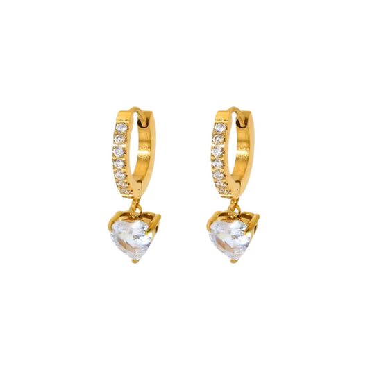 Heart huggie earrings