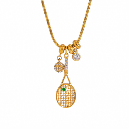 Tennis charm necklace