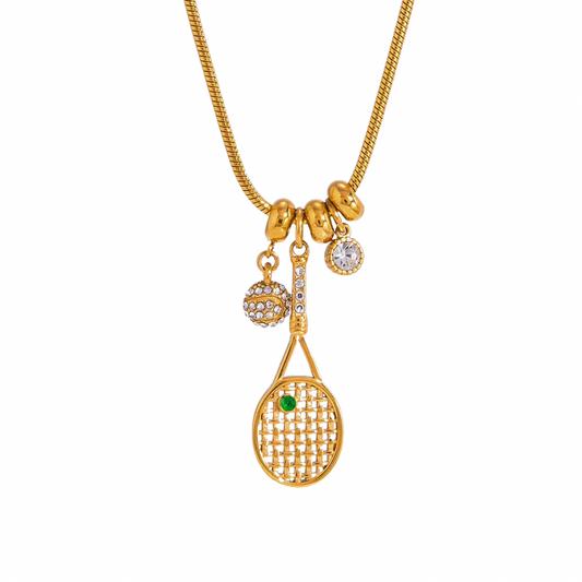 Tennis charm necklace