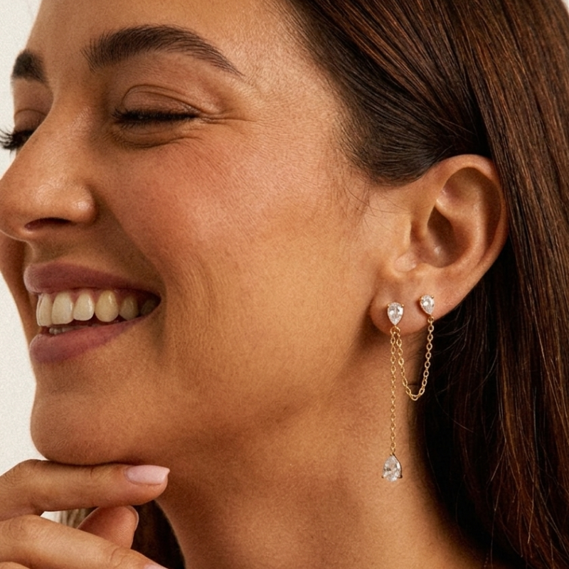 Dual layer earrings