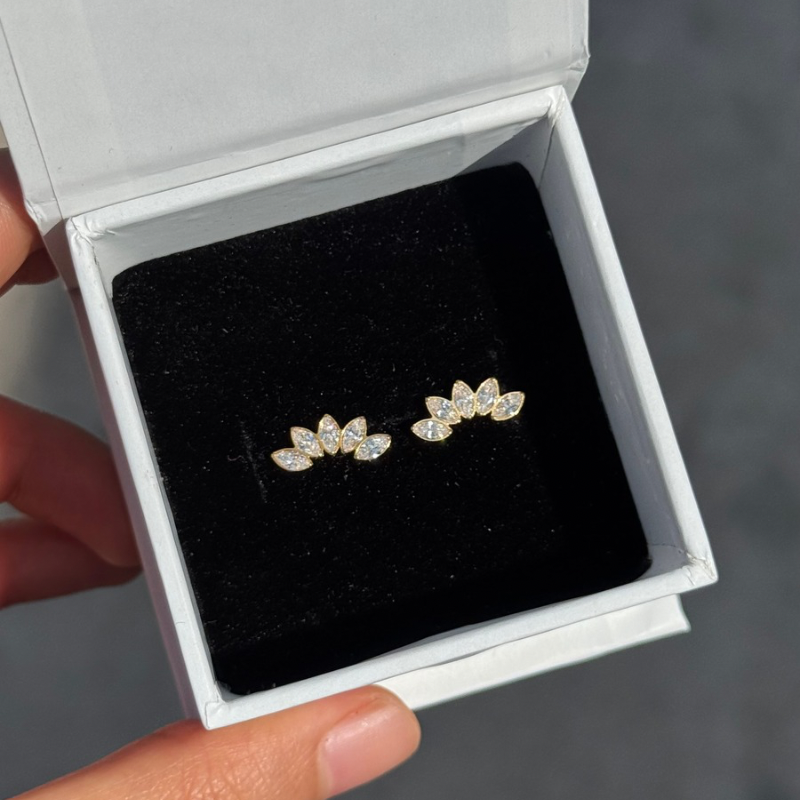 Celestial crescents helix studs