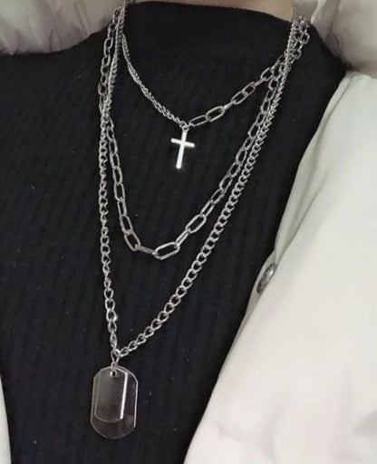 Cross layered necklace
