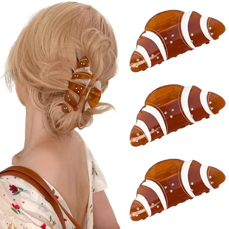 Butter crossiant claw clip