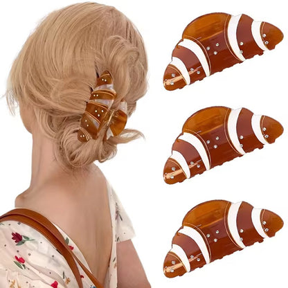 Butter crossiant claw clip