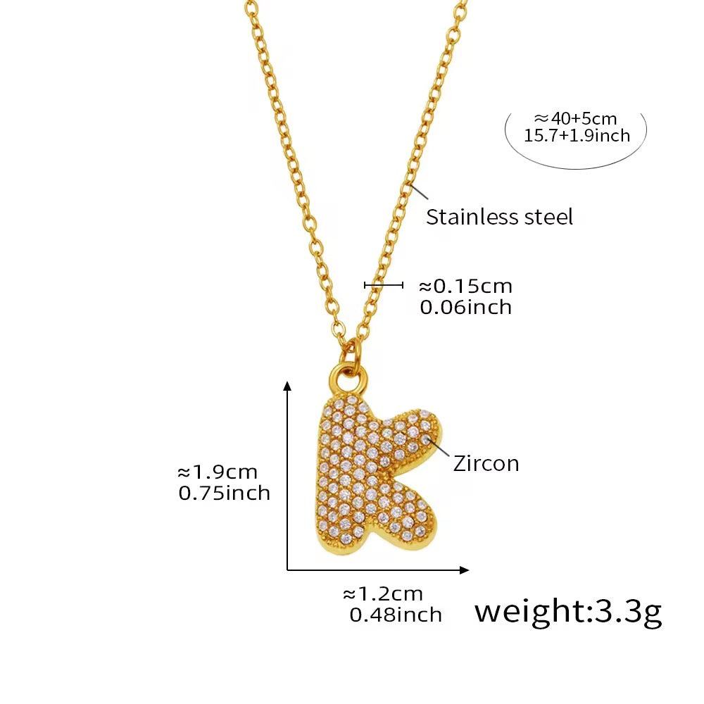 Bubble initial necklace