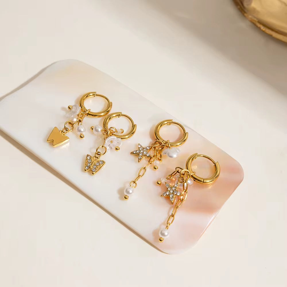 Star & butterfly earrings