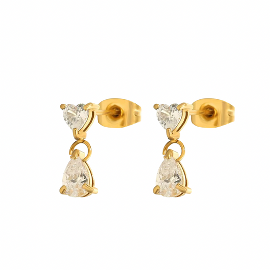 Heart drop earrings