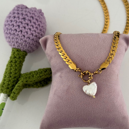 Heart pearl charm