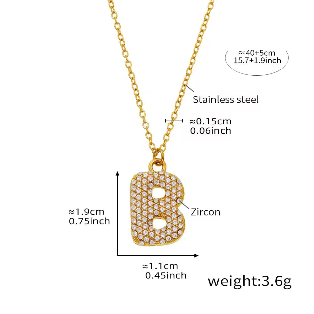 Bubble initial necklace