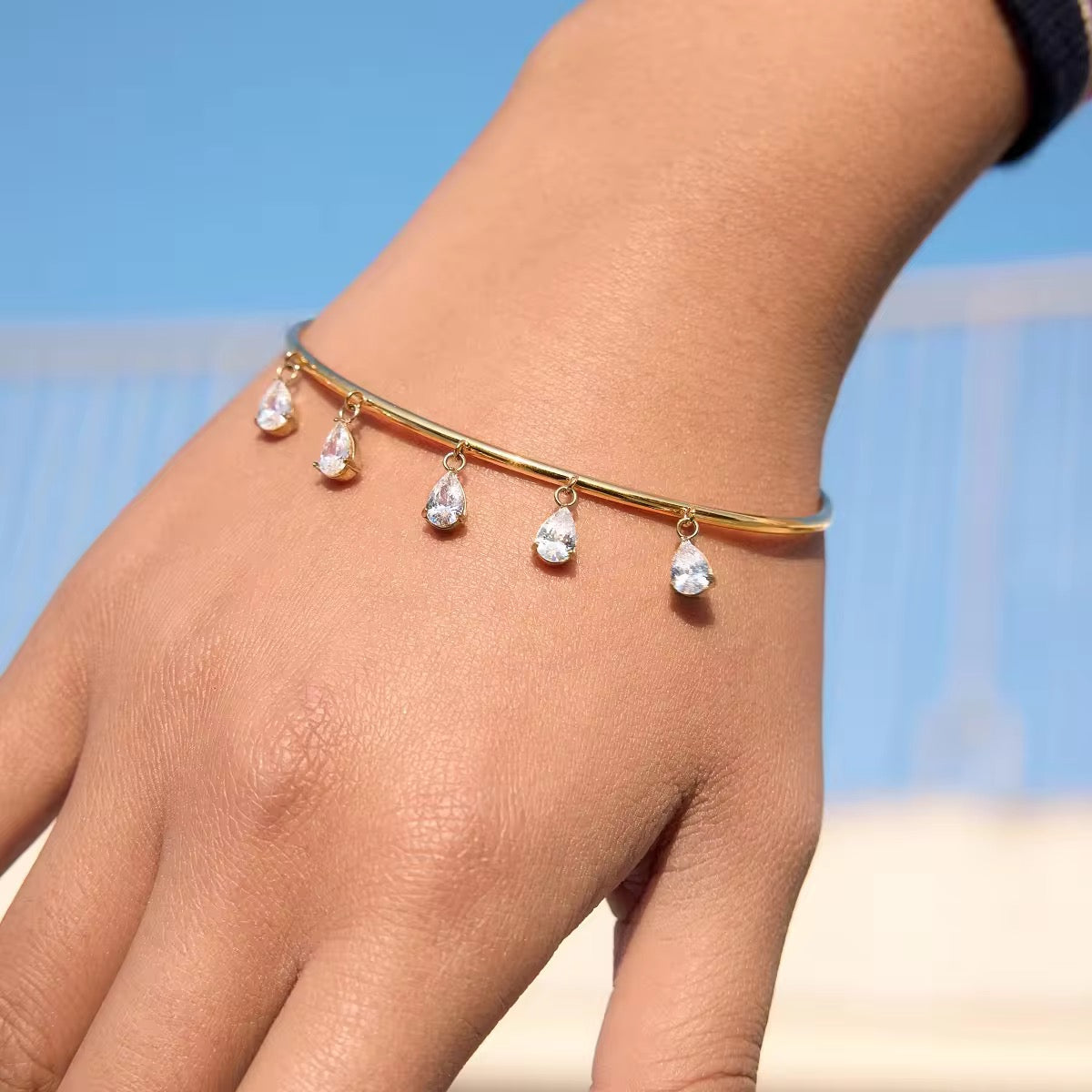 Pear dangler bracelet