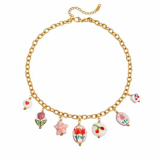 Tulip charm necklace