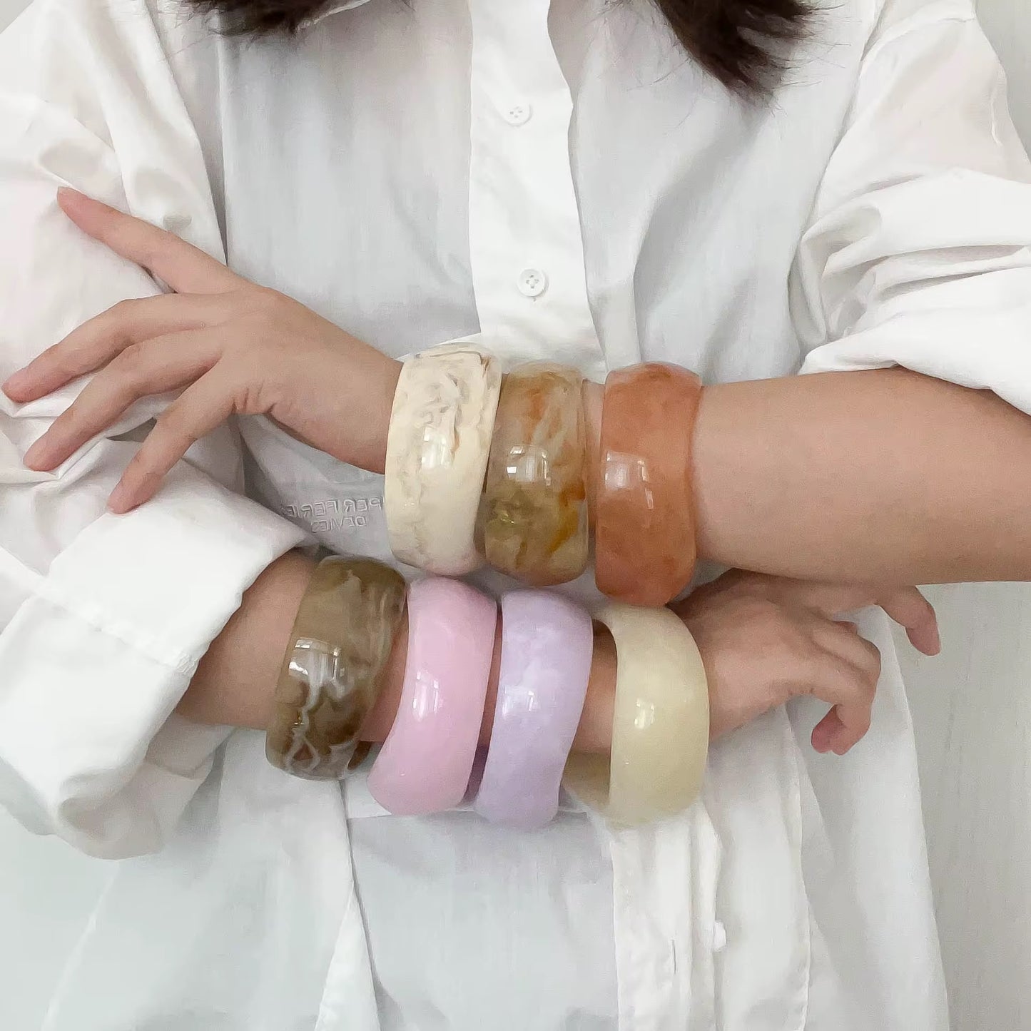 Bubblegum resin bangles