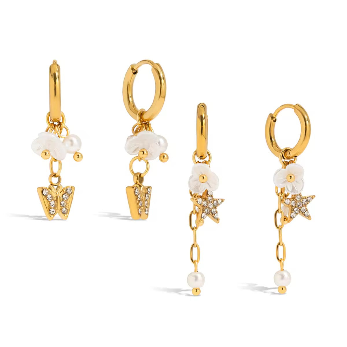 Star & butterfly earrings