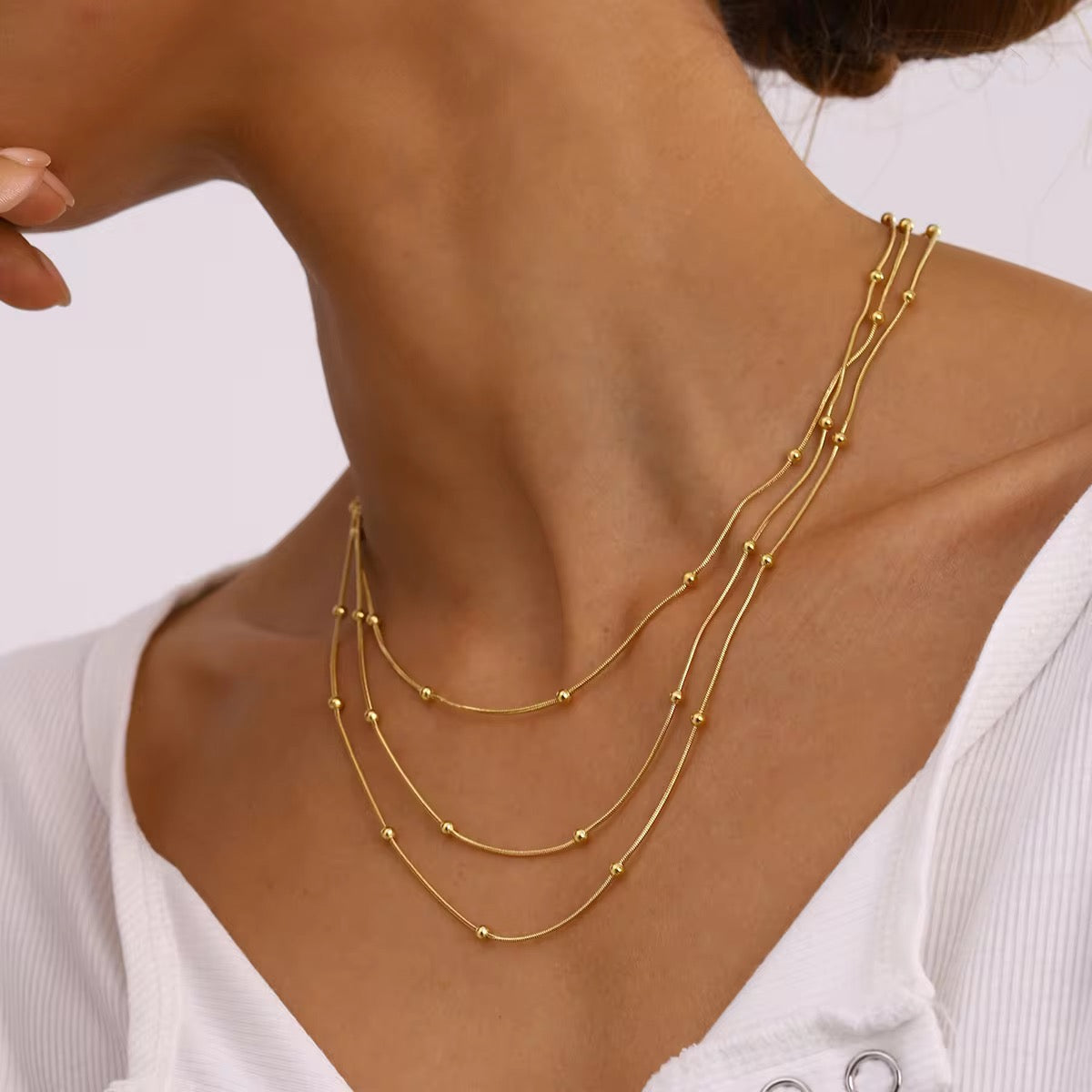 Layered beaded chain