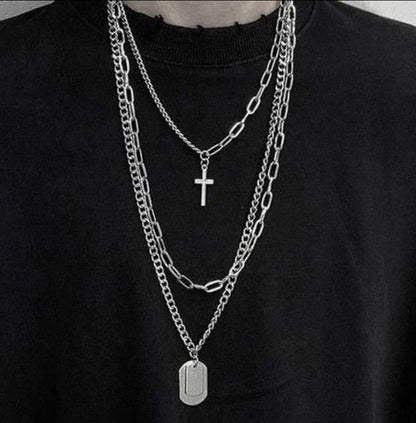 Cross layered necklace