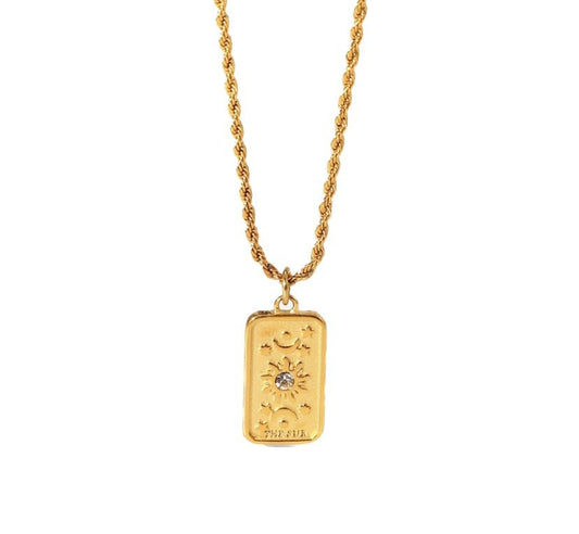 The sun tarot card necklace